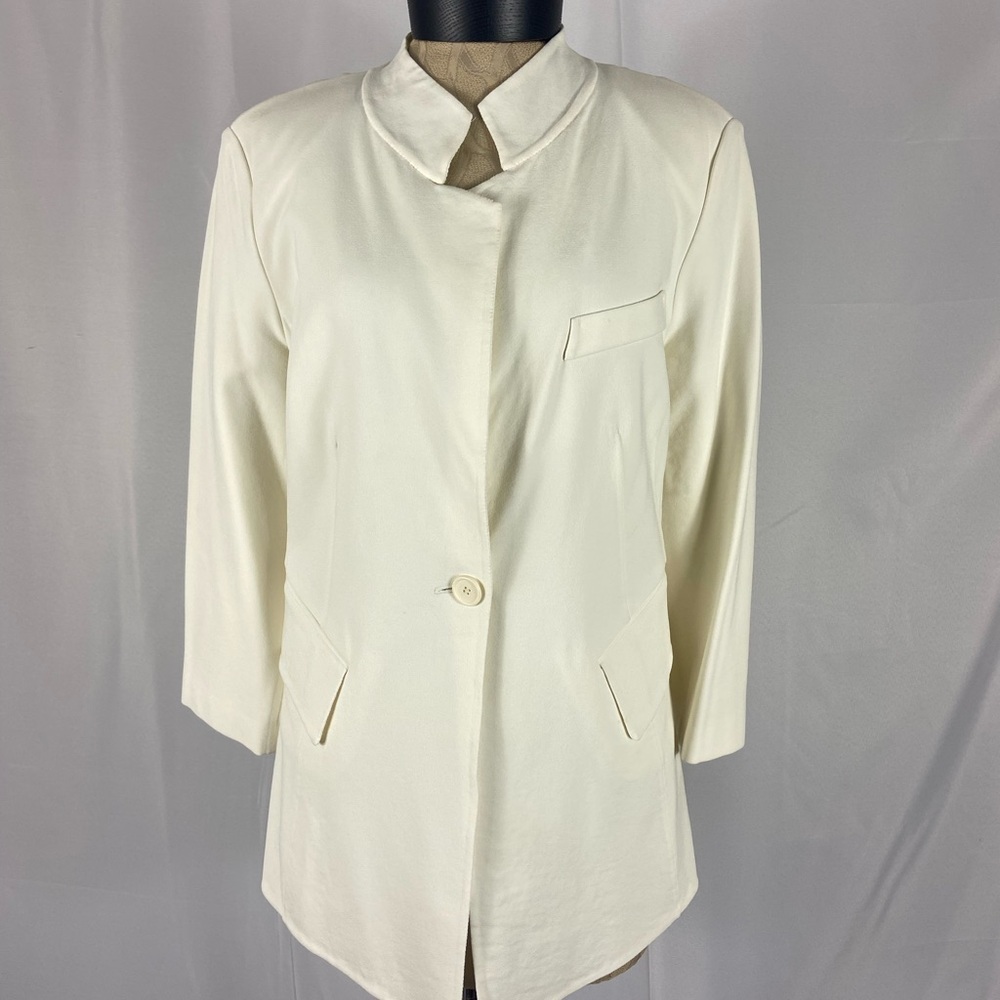 DONNA KARAN Size 10 Cream Summer Jacket